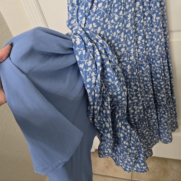 Reformation Nira Smock Dress Strapless Midi Maxi Blue Floral XS - Picture 11 of 12